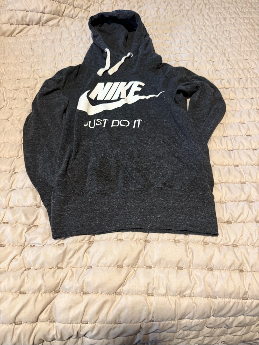 Nike Kids Black Hooded Sweatshirt with White Logo